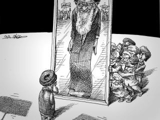 کاریکاتور «آینه معوج»  - کاری از «مانا نیستانی» در وصف «دیکتاتور حقیر»
