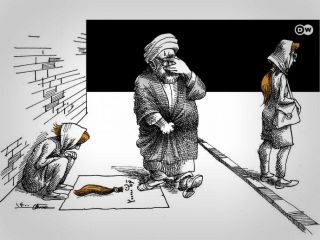 کاریکاتور«فروش مو در اثر فقر» - کاری از مانا نیستانی