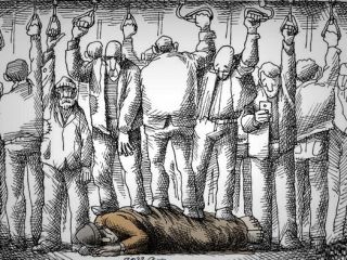 کاریکاتور «اتوبوس خوابی » - کاری از مانا نیستانی