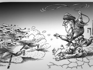 کاریکاتور «فرار مغزها» - کاری از مانا نیستانی