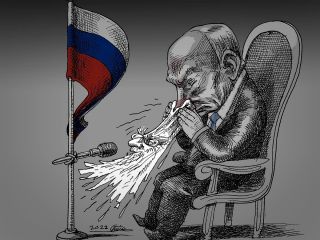 کاریکاتور «بیانات آقا درباره اوکراین‎‎» - کاری از مانا نیستانی