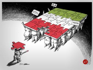 کاریکاتور قابل تامل مانا نیستانی با عنوان«اسلحه را زمین بگذار»