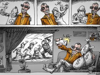 کاریکاتور «سلبریتی های غیر همراه» - کاری از مانا نیستانی