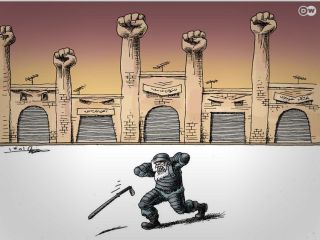 کاریکاتور « فریاد سکوت» کاری از مانا نیستانی