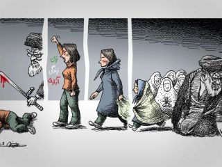 کاریکاتور « جشن تکلیف» - کاری از مانا نیستانی