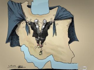 کاریکاتور « فروپاشی جمهوری اسلامی» - کاری از مانا نیستانی