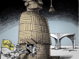 کاریکاتور«حشدالشعبی در دانشگاه تهران» - کاری از مانا نیستانی
