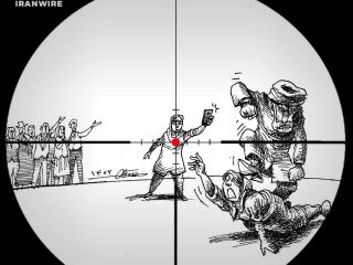 کاریکاتور« هدف خبرنگار » - کاری از مانا نیستانی