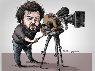 کاریکاتور« مجازات سعید روستایی، کارگردان فیلم «برادران لیلا» در قم » - کاری از مانا نیستانی