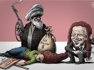 کاریکاتور « باج جو بایدن به جمهوری اسلامی» - کاری از مانا نیستانی