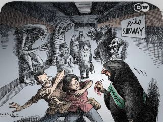 کاریکاتور« تونل وحشت مخصوص متروی تهران» - کاری از مانا نیستانی