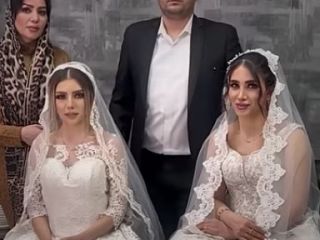 مراسم ازدواج یک مرد با دو دختر در یک روز و دعای داماد برای تمام مردان ایران
