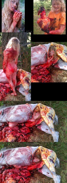 عکس یادگاری زن برهنه هلندی با اسب مرده!+18