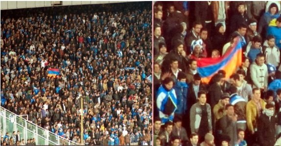 اهتزاز پرچم کشور بیگانه و شعارهای قومیتی در دیدار استقلال و تراکتورسازی تبریز 